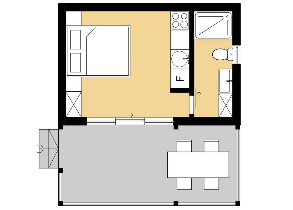 Studio apartment floor plan